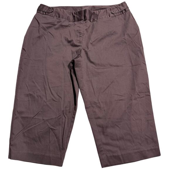 Worthington Modern Fit Dress Pants Cropped Capri Womens 14 Petite Taupe Brown - Picture 1 of 9